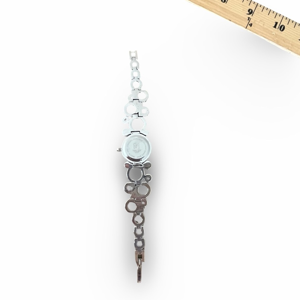Victoria Wieck Women's Crystal Black Dial Gold Silver Rhinestone Bracelet Watch - Picture 6 of 9